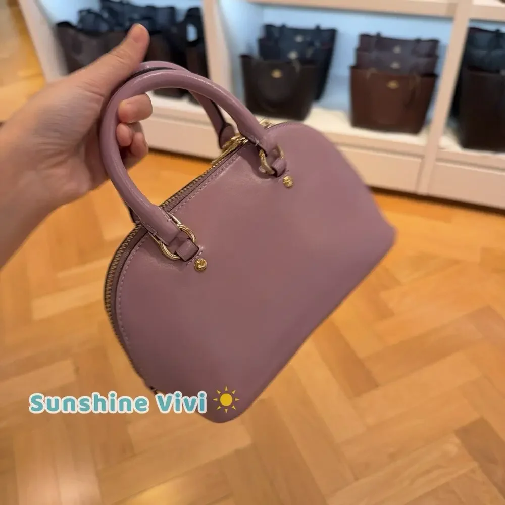 NWT Coach Lala Mini Satchel Bag CEA01 Shiny nappa leather IM/LILAC